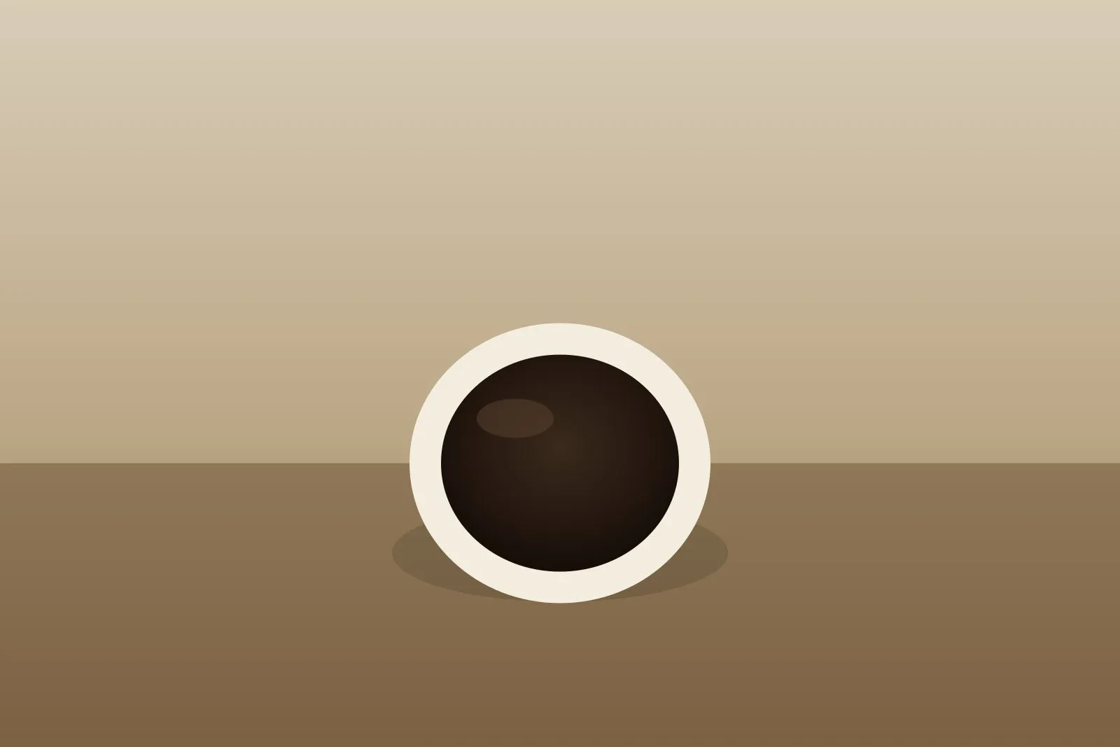 窓際のテーブルに置かれた一杯のコーヒー